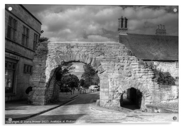 Newport Arch Lincoln Black and White Acrylic by Diana Mower