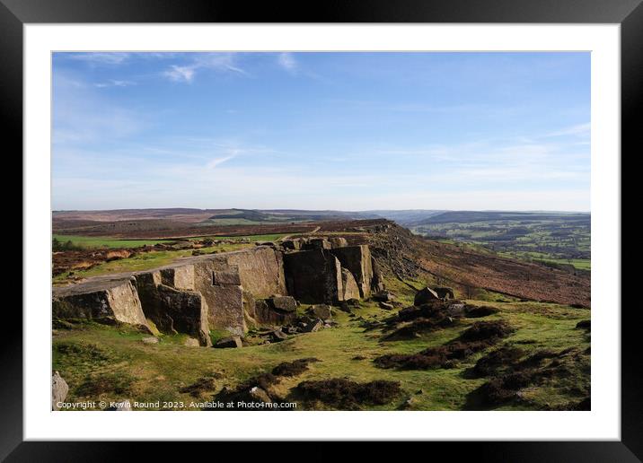 Curbar stonerock Framed Mounted Print by Kevin Round