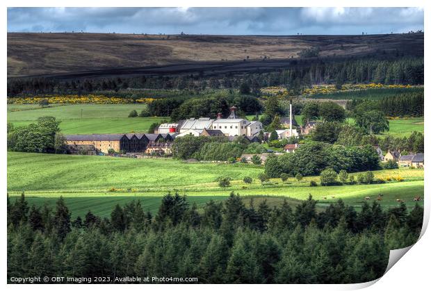 Cardhu Distillery Speyside Highland Scotland Clan Cumming 1824 & Johnnie Walker Central Print by OBT imaging