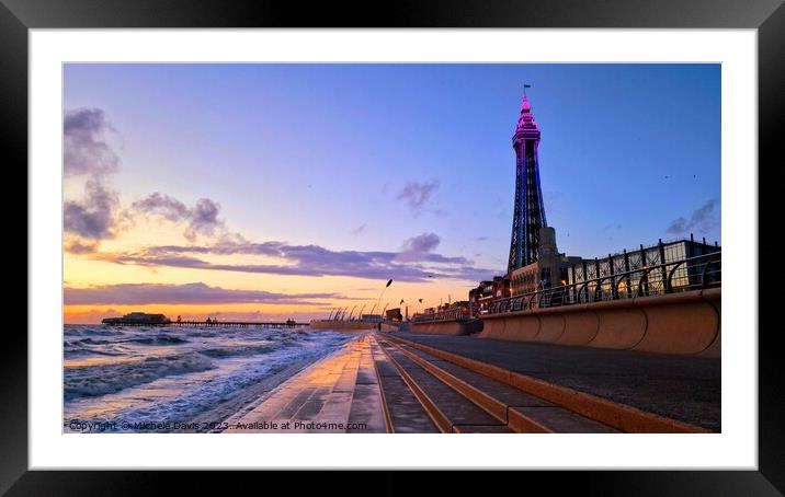 Blackpool Promenade View Framed Mounted Print by Michele Davis