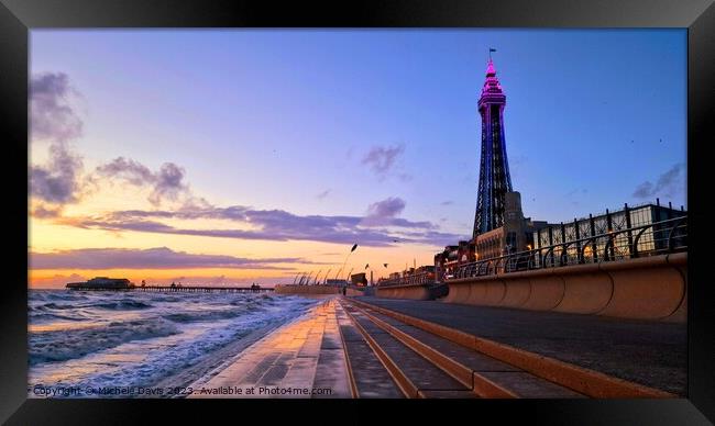 Blackpool Promenade View Framed Print by Michele Davis