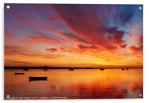 Vivid sunrise on Swale Estuary 1 Acrylic by Alan Payton