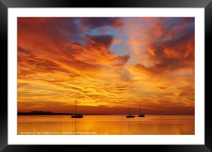 Vivid sunrise on Swale Estuary 2 Framed Mounted Print by Alan Payton