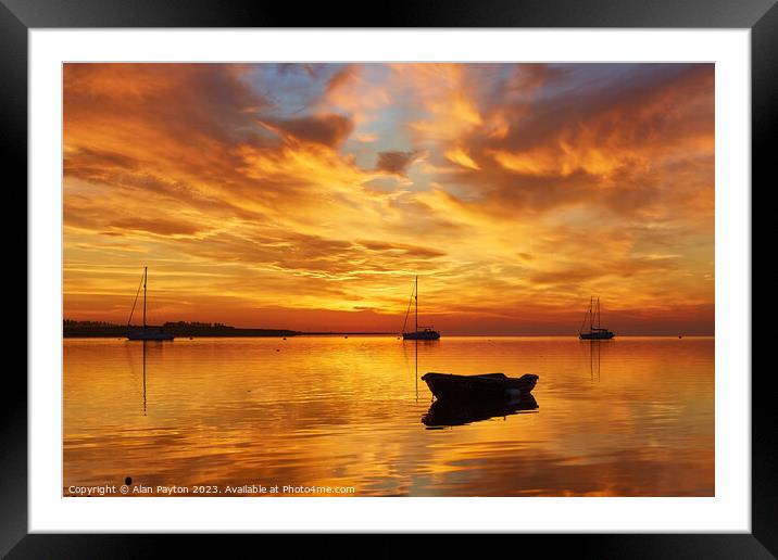 Vivid sunrise on Swale Estuary 3 Framed Mounted Print by Alan Payton