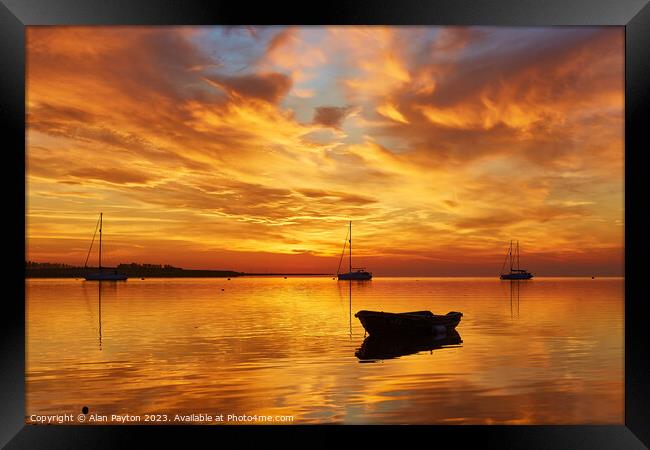 Vivid sunrise on Swale Estuary 3 Framed Print by Alan Payton