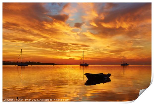 Vivid sunrise on Swale Estuary 3 Print by Alan Payton