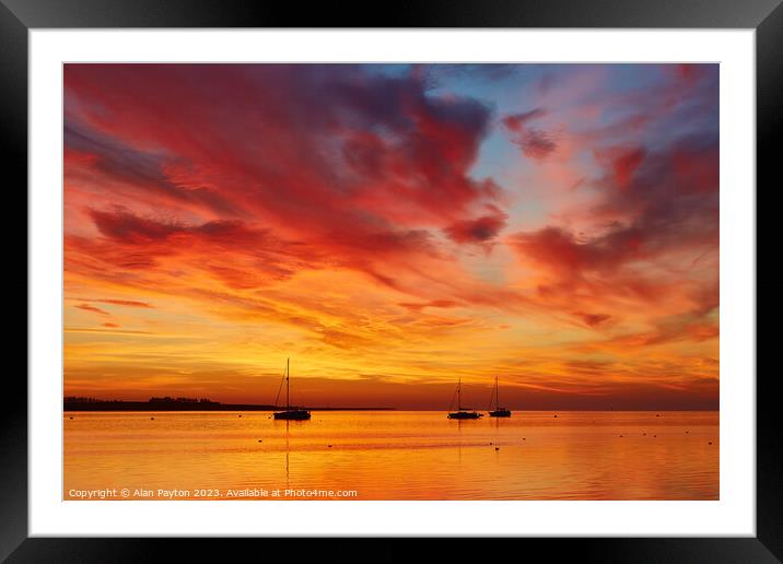 Vivid sunrise on Swale Estuary 4 Framed Mounted Print by Alan Payton