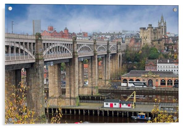 High Level Bridge Newcastle Upon Tyne Acrylic by Martyn Arnold