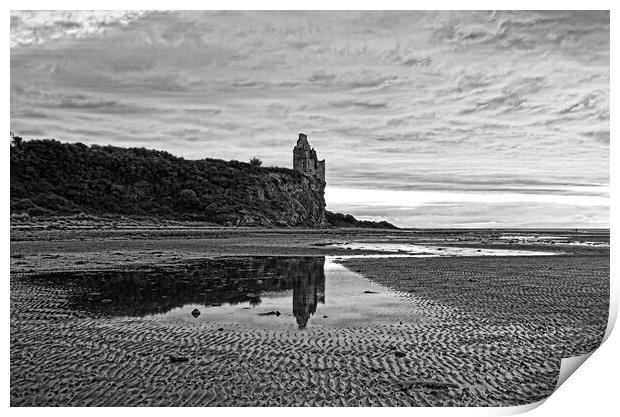 Greenan Castle, Ayr and reflection Print by Allan Durward Photography