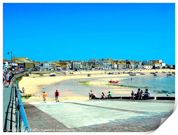 St Ives, Cornwall, UK. Print by john hill