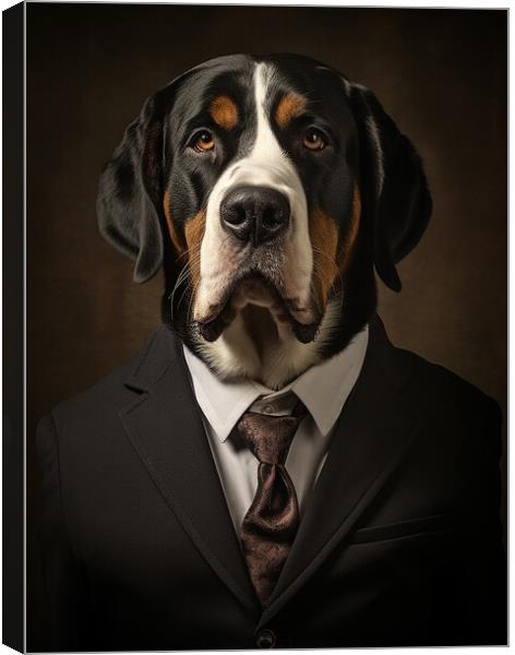 Greater Swiss Mountain Dog Canvas Print by K9 Art