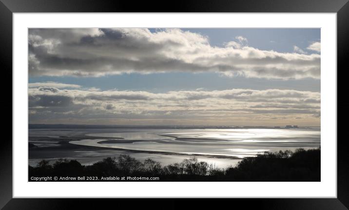 Silver Sands Morecambe Bay Framed Mounted Print by Andrew Bell