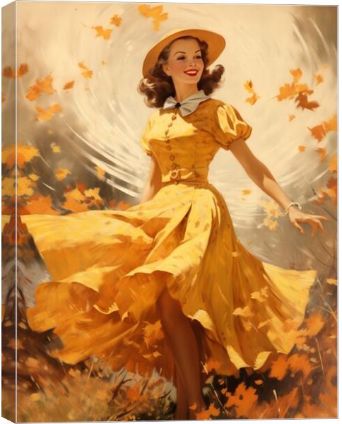 Sunshine Yellow in Vintage Autumn Canvas Print by Zahra Majid