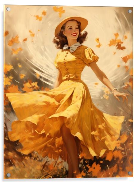 Sunshine Yellow in Vintage Autumn Acrylic by Zahra Majid