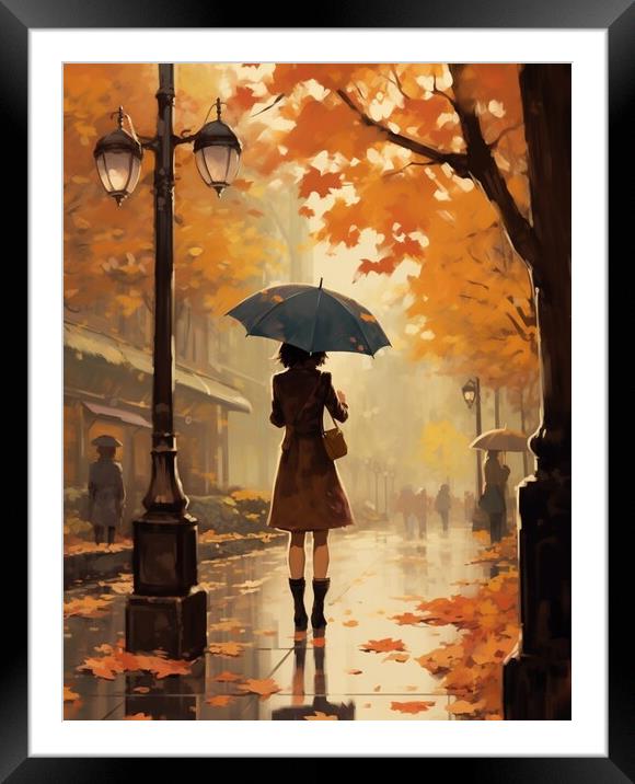 A wet autumn afternoon Framed Mounted Print by Zahra Majid