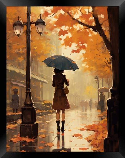 A wet autumn afternoon Framed Print by Zahra Majid