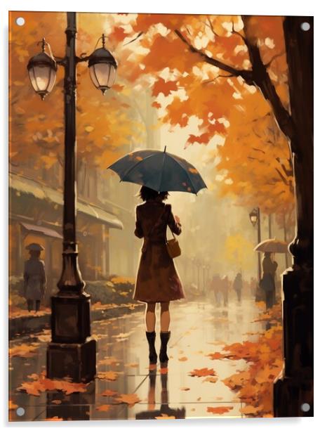A wet autumn afternoon Acrylic by Zahra Majid