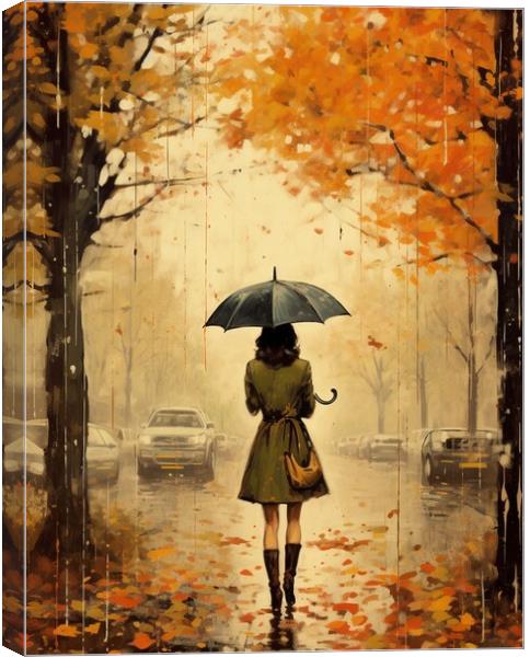 Rainy Autumn Canvas Print by Zahra Majid