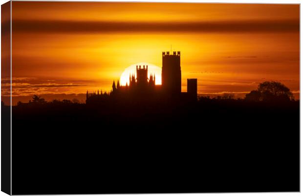 Dawn over Ely Cathedral, 22nd November 2023 Canvas Print by Andrew Sharpe