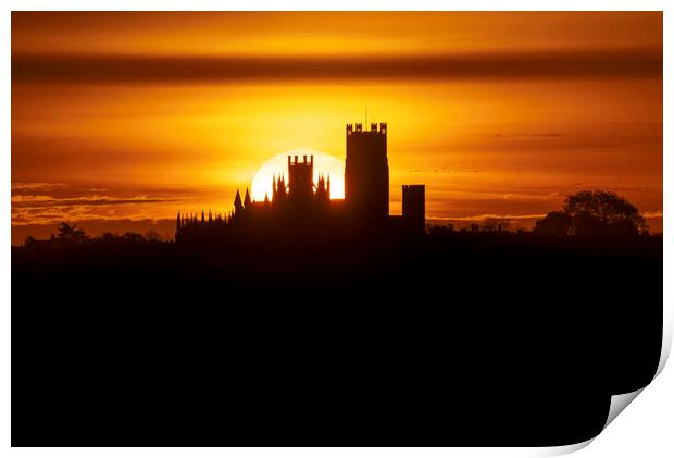 Dawn over Ely Cathedral, 22nd November 2023 Print by Andrew Sharpe