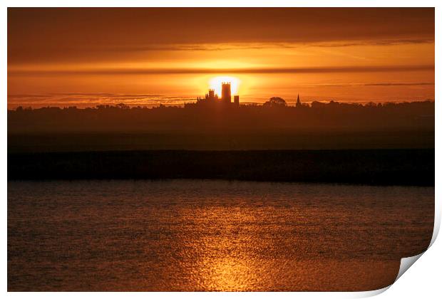 Dawn over Ely Cathedral, 22nd November 2023 Print by Andrew Sharpe