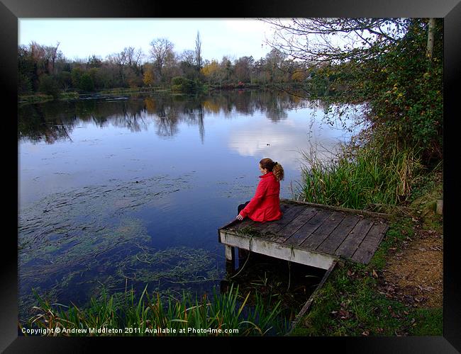 Lady In The Lakes Framed Print by Andrew Middleton