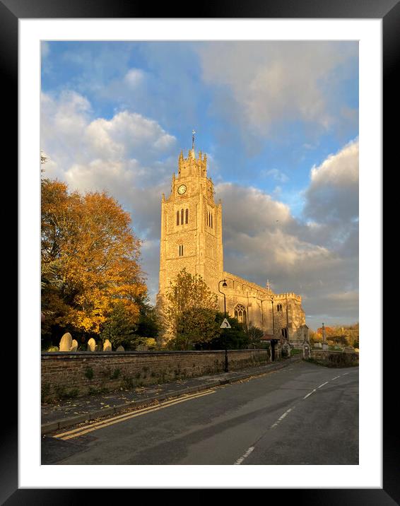 Sutton church in late afternoon sunshine Framed Mounted Print by Andrew Sharpe