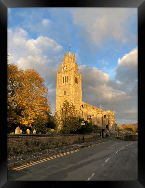 Sutton church in late afternoon sunshine Framed Print by Andrew Sharpe