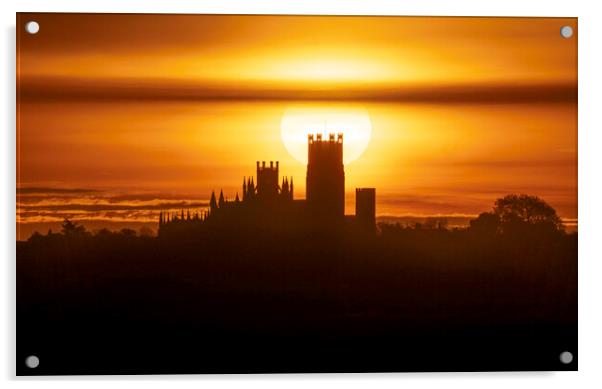 Dawn over Ely Cathedral, 22nd November 2023 Acrylic by Andrew Sharpe