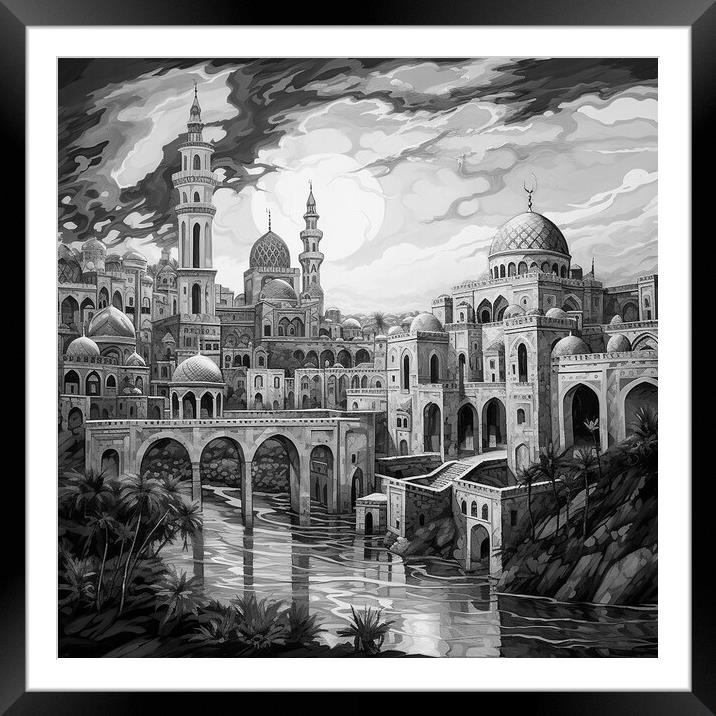An imagined place of worship Framed Mounted Print by Zahra Majid