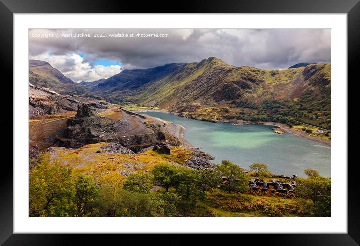 Dinorwig Slate Quarry Llyn Peris Llanberis Pass Framed Mounted Print by Pearl Bucknall