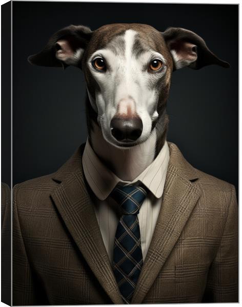 Greyhound Canvas Print by K9 Art