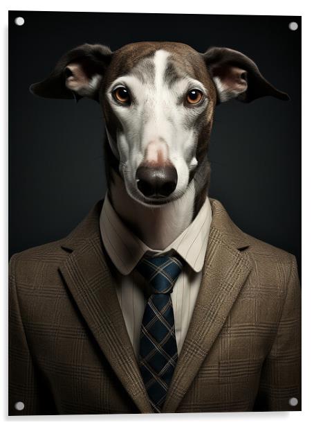 Greyhound Acrylic by K9 Art