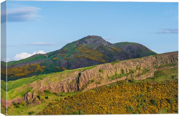 Scottish Lowlands Landscape With Arthur Seat Canvas Print by Artur Bogacki