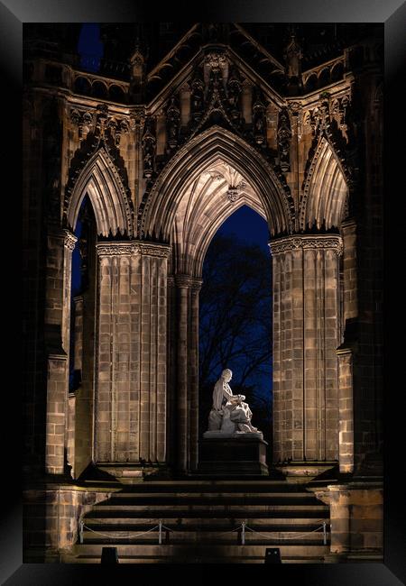 The Scott Monument At Night In Edinburgh Framed Print by Artur Bogacki