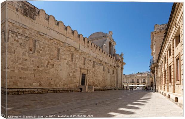 Ortigia Cathedral Canvas Print by Duncan Spence