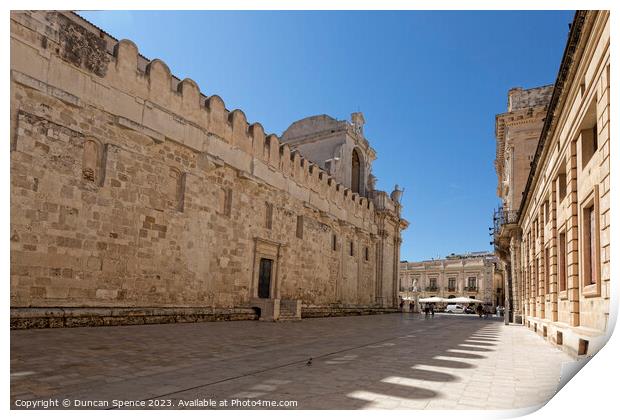Ortigia Cathedral Print by Duncan Spence