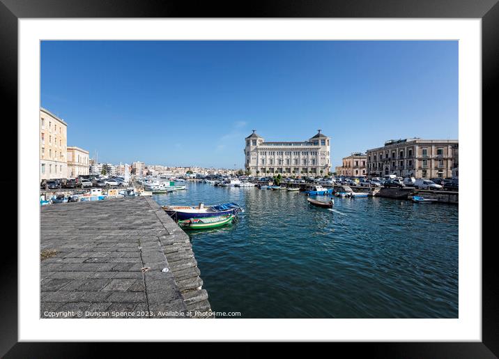 Ortigia Harbour, Sicily Framed Mounted Print by Duncan Spence