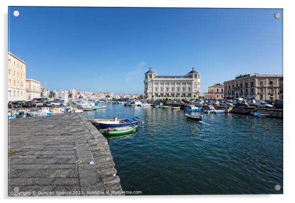 Ortigia Harbour, Sicily Acrylic by Duncan Spence