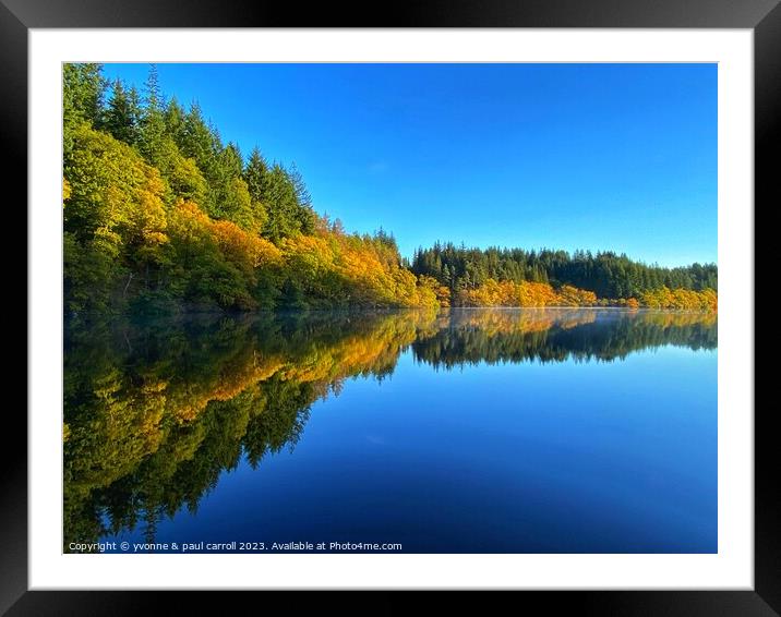 Loch Drunkie in Autumn Framed Mounted Print by yvonne & paul carroll