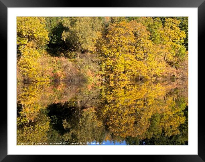 Loch Drunkie Autumn reflections Framed Mounted Print by yvonne & paul carroll