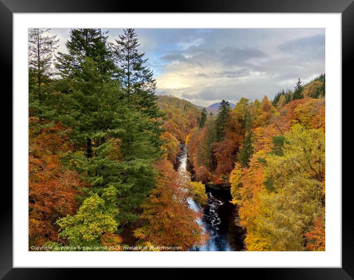 Autumn colours by the River Garry at Killecrankie Framed Mounted Print by yvonne & paul carroll