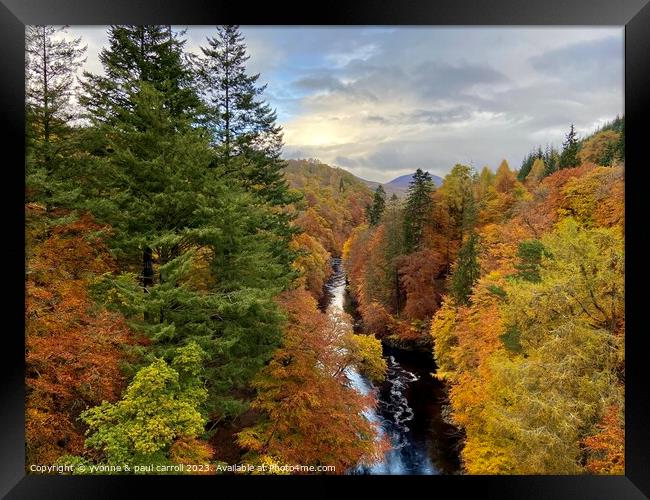 Autumn colours by the River Garry at Killecrankie Framed Print by yvonne & paul carroll
