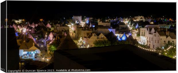 Alberobello at night Canvas Print by Duncan Spence
