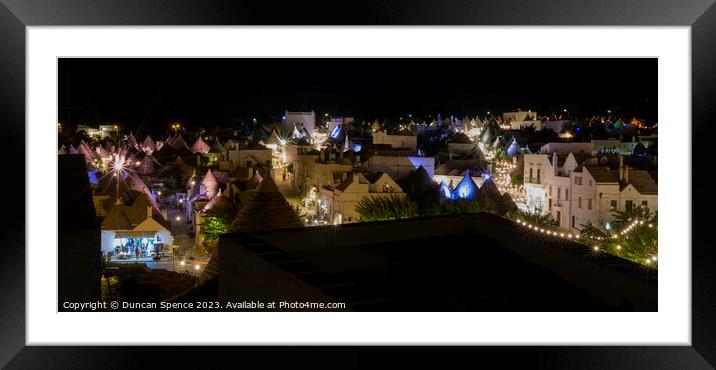 Alberobello at night Framed Mounted Print by Duncan Spence