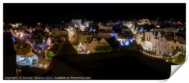 Alberobello at night Print by Duncan Spence