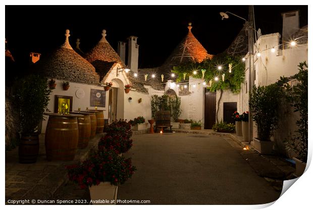 Trulli Houses Print by Duncan Spence