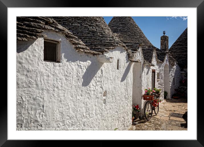 Trulli Houses Framed Mounted Print by Duncan Spence