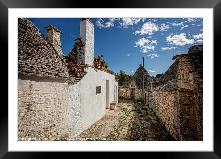 Trulli Houses Framed Mounted Print by Duncan Spence