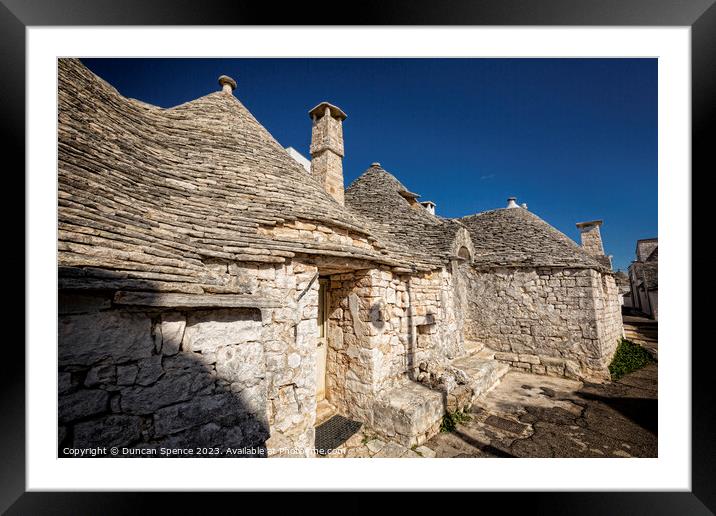 Trulli Houses Framed Mounted Print by Duncan Spence
